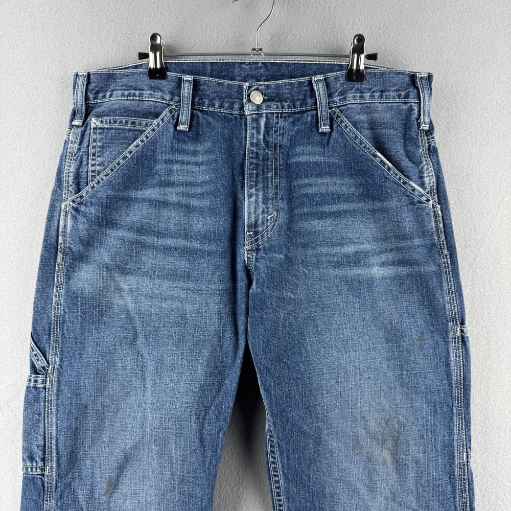 Levis Carpenter Jeans Mens Fits 34x31 Blue Denim Straight Leg Workwear Painter - Picture 3 of 16